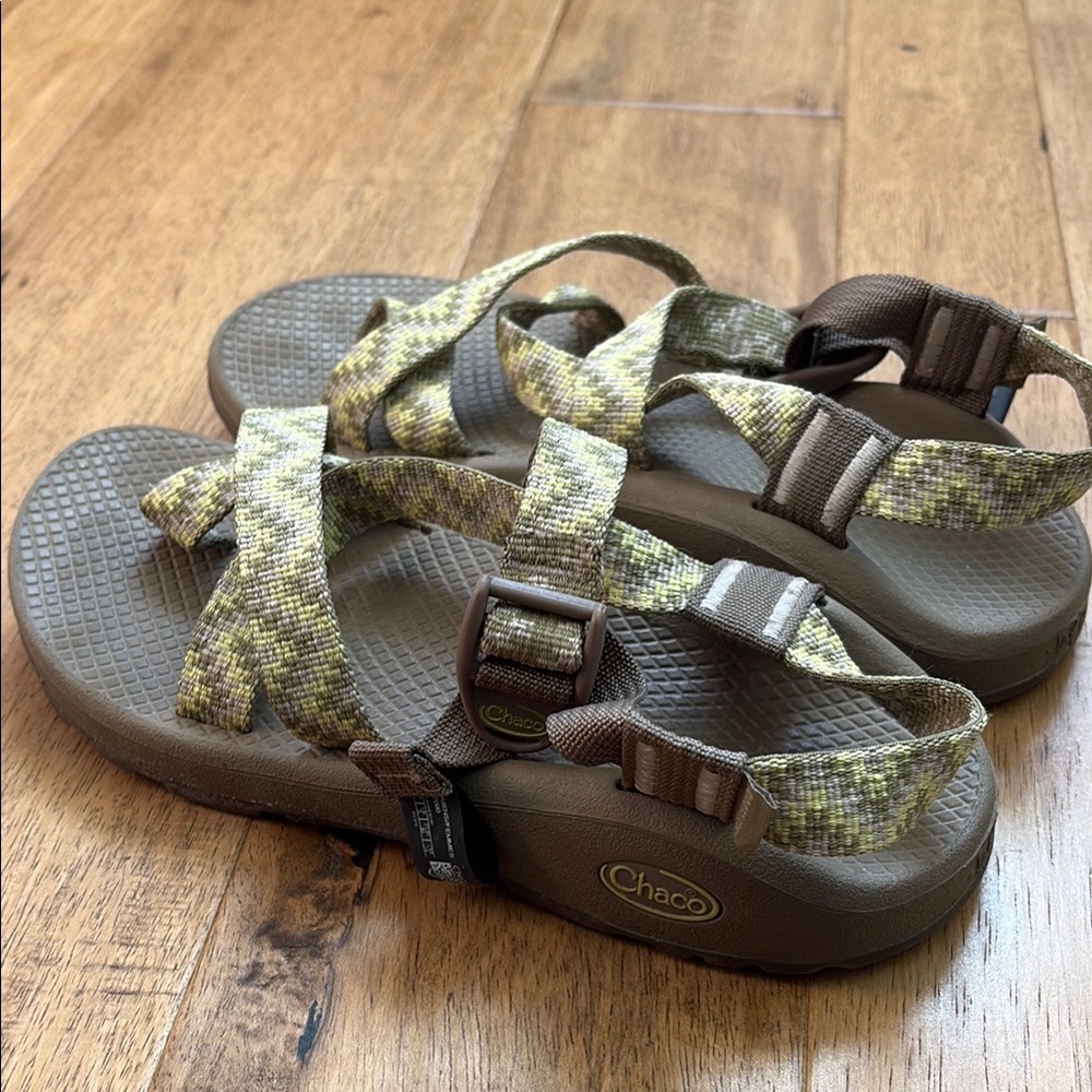 Chaco Olive and Brown Strapped Sandals